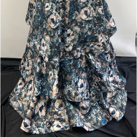 Aidan Mattox shutters sleeveless print double V-Neck long gown - Picture 11 of 14